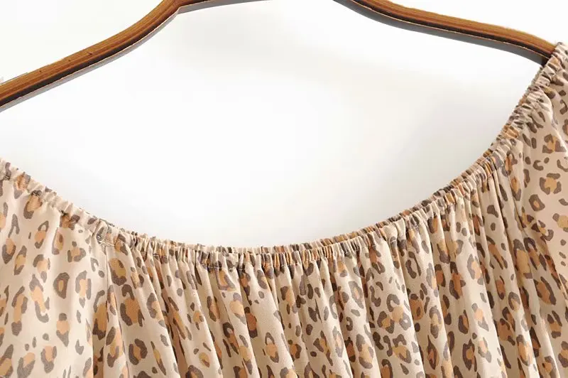 Винтажное шикарное женское пляжное богемное Макси-Платье с леопардовым принтом и коротким рукавом, летнее Плиссированное богемное платье из вискозы с открытыми плечами