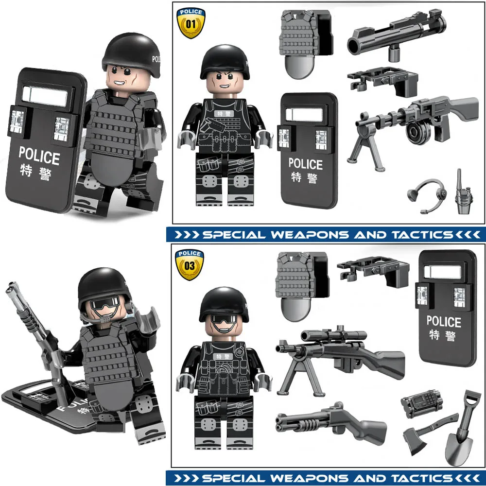 Kitoz спецназ тактика коммандос полицейский игрушка фигурка MOC строительный блок