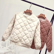 Женское бархатное пальто на осень и зиму, теплые Плотные хлопковые парки, куртка-пуховик для студентов, бейсбольная куртка-бомбер, верхняя одежда, Короткие однотонные Топы RH1674