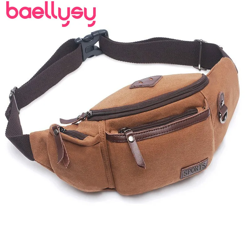 

Canvas Waist Pack Travel Fanny Pack Men Casual Waist Pack Bag Fashion Outdoor Sports Waist Bag Small Travel Bagpack Belt Bag