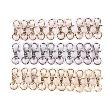 

10Pcs HIgh Quality Mini Rotatable Buckle Hook Lobster Key Chain Metal Carabiner For Bag Parts & Accessories