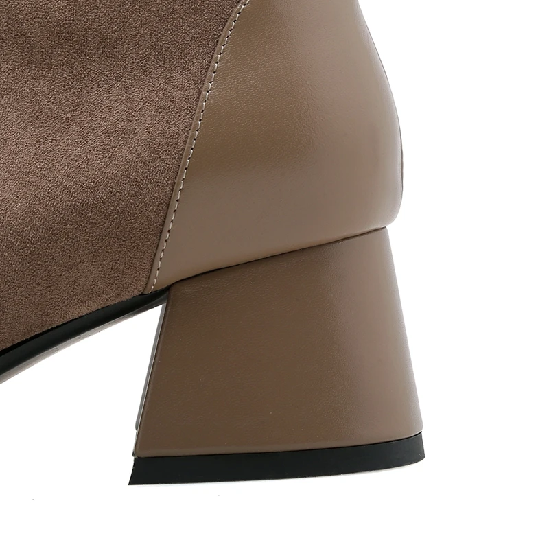 Borla Gruesos Punta Con Mujer Size34 Zapatos Botas Causal De cal 40 Cremallera Tacones Moda Mujeres Cr1325 Enmayer Tobillo Black Med xq86Zwzn1W