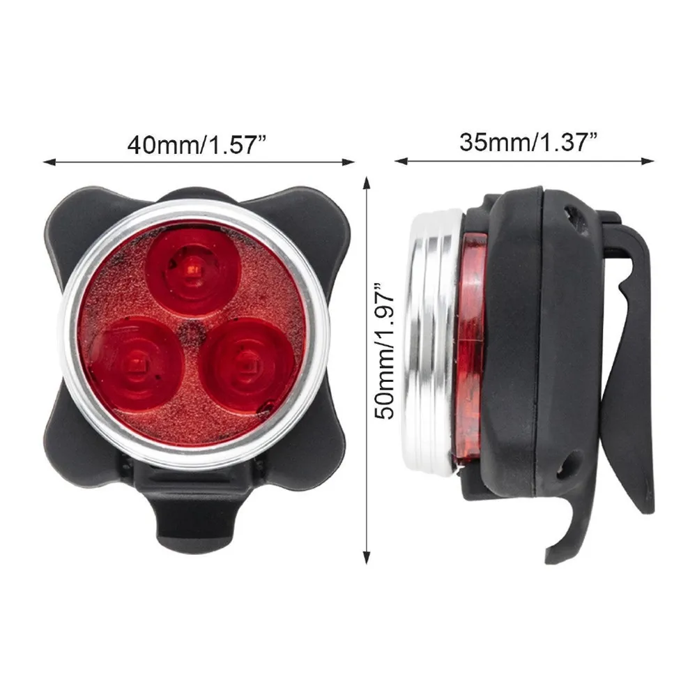 Flash Deal USB Rechargeable Bicycle Lights 3 LED Cycling Taillight Bike Lamp 4 Modes Cycling Front Light Bicycle Headlight Warning Lights 1