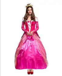 Super Mario Bros Принцесса Персик костюм розовый маскарадный костюм принцессы праздничная одежда костюмы на Хэллоуин для женщины один размер