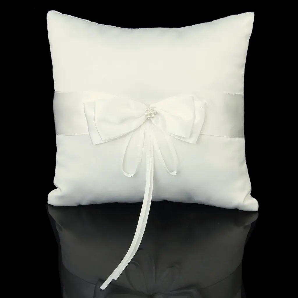 SDFC с искусственным жемчугом, украшенное свадебное кольцо, подушка для подушки 20x20 см- слоновая кость