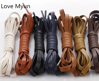

Cotton cord flat shape shoelaces unisex high top casual leather boot shoe laces fashion brand waterproof shoelace for men woman