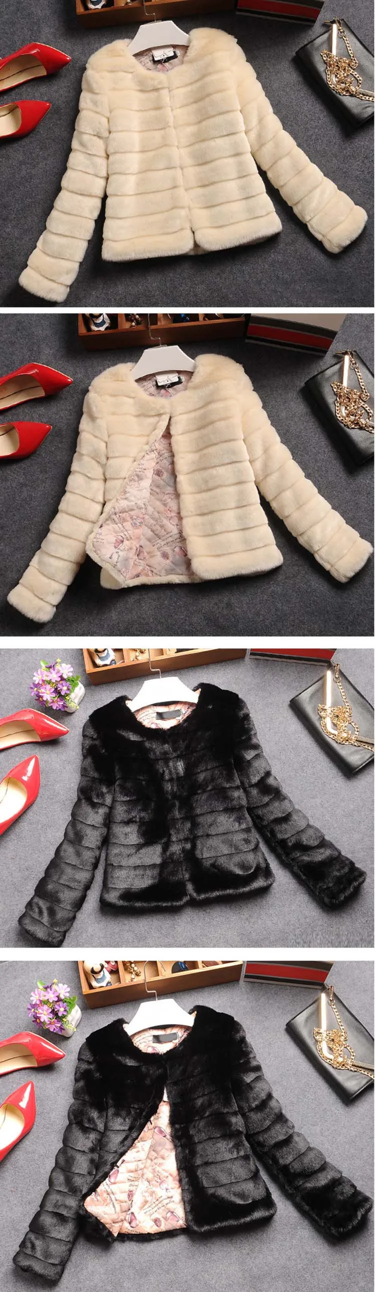 Новые осенне-зимние женские пальто из искусственного меха, меховые шорты с имитацией кролика, пальто, дикие тонкие пальто из искусственного меха больших размеров S/6XL D453