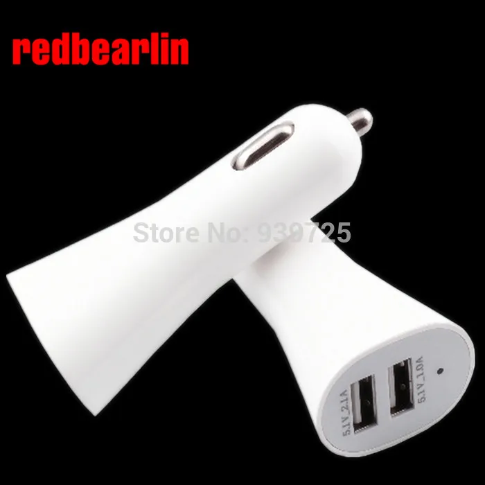 Redbearlin 1000 шт. Dual USB Автомобильное Зарядное устройство Универсальный Зарядное устройство для iPhone 4 4S 5 5 г 5C 5S Ipod Nano для Samsung htchl