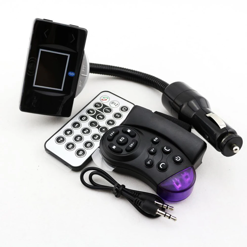 Steering Wheel Car Bluetooth Handsfree FM Modulator Transmitter USB SD