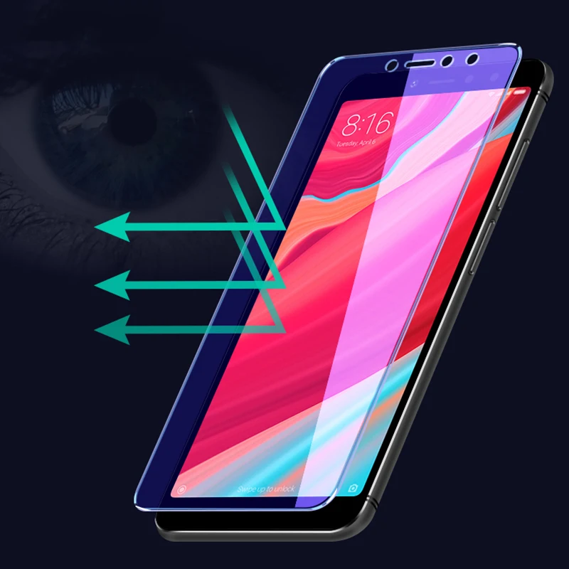 OriWood для Xiaomi Redmi S2 полное покрытие переднее анти синее закаленное стекло синий