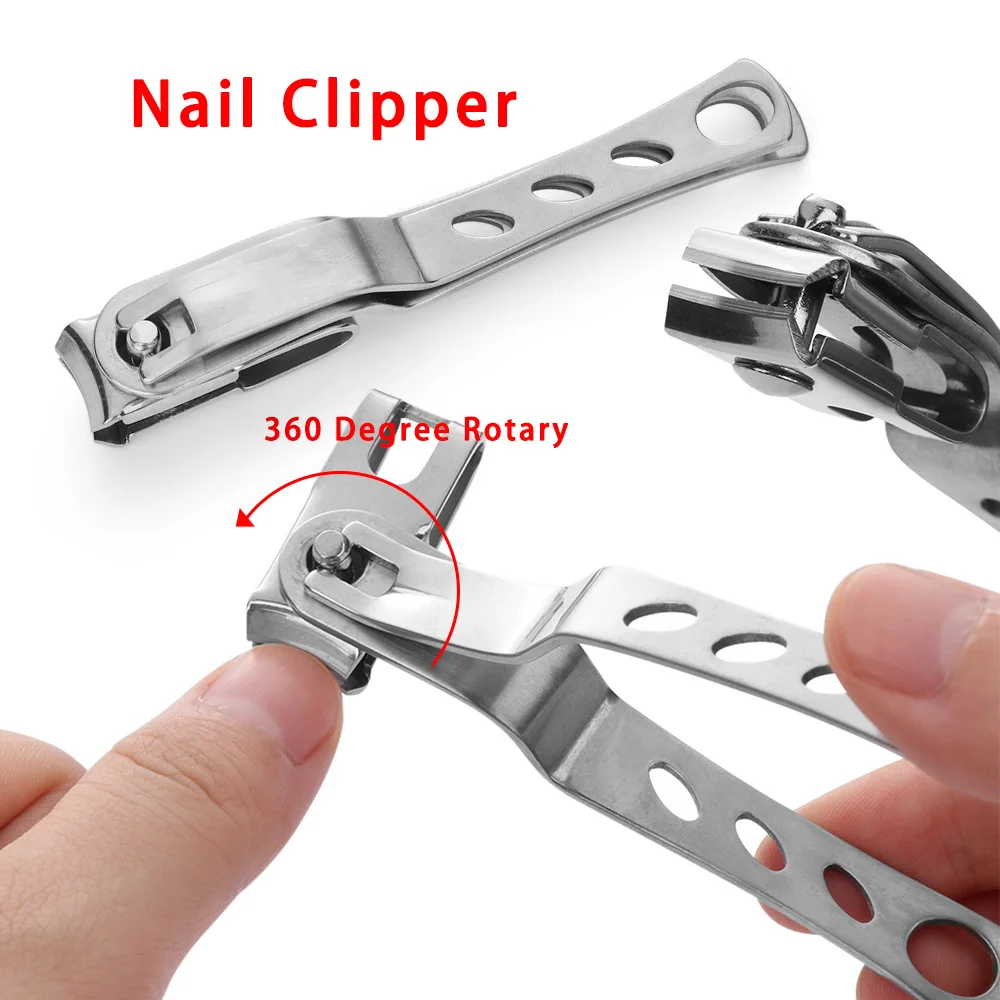 

NEW 1 PC 360 Degree Rotary Cuticle Nail Clipper Fingernail Toenail Cutter Trimmer Toe Health Care Stainless Steel Accessorices