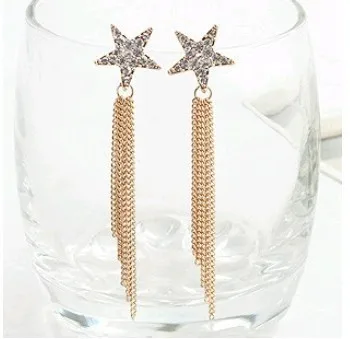Бесплатная доставка корея новинка ювелирные изделия позолоченные звезды