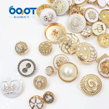 

18562,white+gold metal button,Haberdashery Button,Pack of 50pcs,Different buttons and sizes button mix,DIY Handmade Sewing Coat