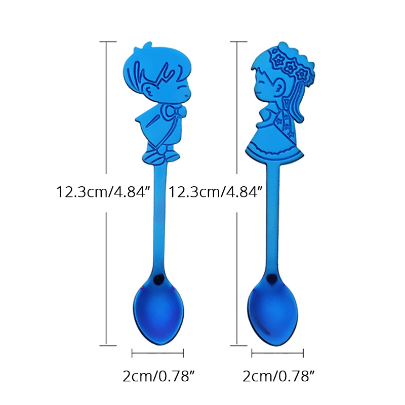 2 шт. кофейная ложка из нержавеющей стали, милая детская форма, красочные Мультяшные мороженое, чай, десертный суповой ложки для помешивания