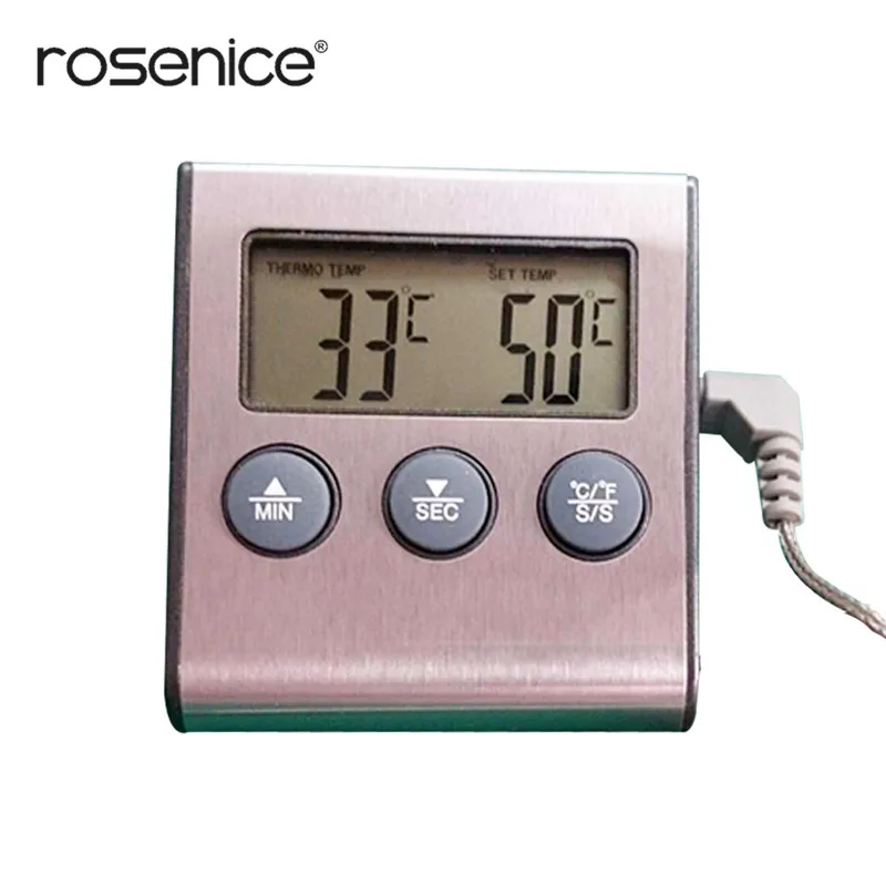 

Digital Oven Thermometer Meat Thermometer Timer with Probe Instant Read Kitchen Food Thermometer for Cooking BBQ Grill Smoker