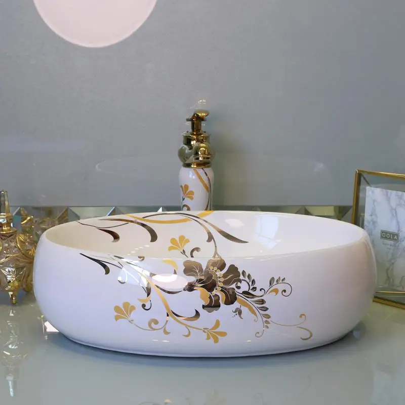 Европейский стиль Китайская раковина-умывальник искусство Цзиндэчжэнь столешница керамическая раковина для ванной комнаты раковина искусство раковина бабочка - Цвет: design 12