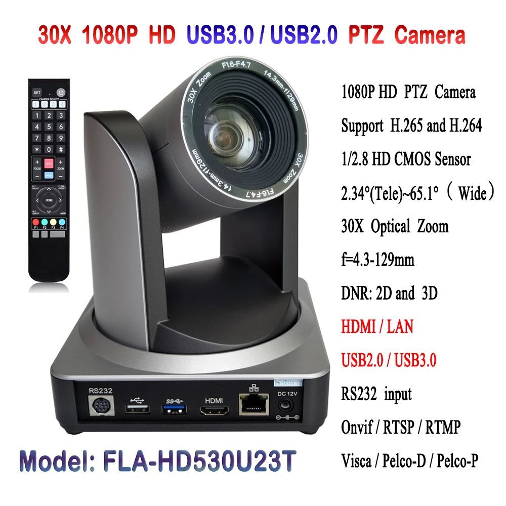 1080P 60fps 30x Optical Zoom HDMI IP PTZ Broadcast ...