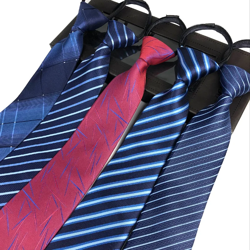 Рубин Вики Для мужчин молния галстук галстуки с узлом модные 10 см Бизнес галстук для человека ленивый галстук легко вытащить из бечёвки свадебные галстуки