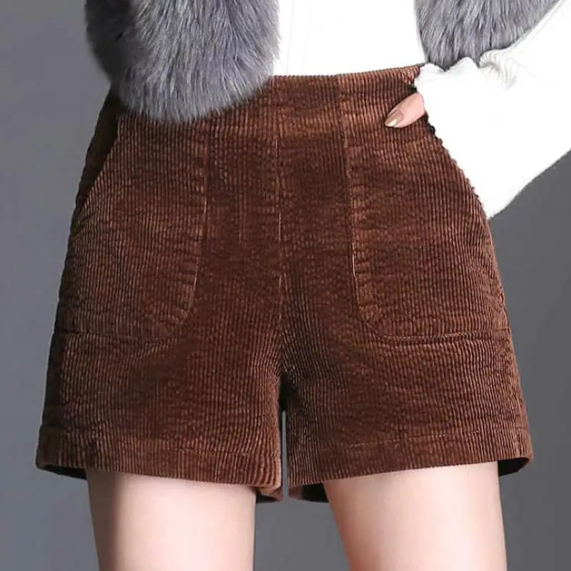 High Waist Curdoroy Short