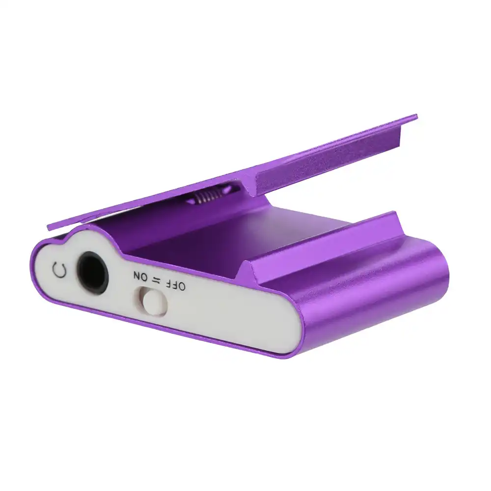MP3 Player Kids Mini Clip Support 32GB Micro SD TF Purple