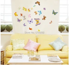50 pcs PVC 3d Butterfly small europe cute Wall stickers Home decor Decoration Butterflies Decals Free shipping