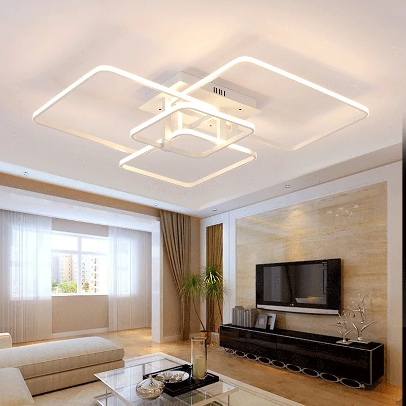 Lâmpada retangular moderna simples de sala de estar led para ...