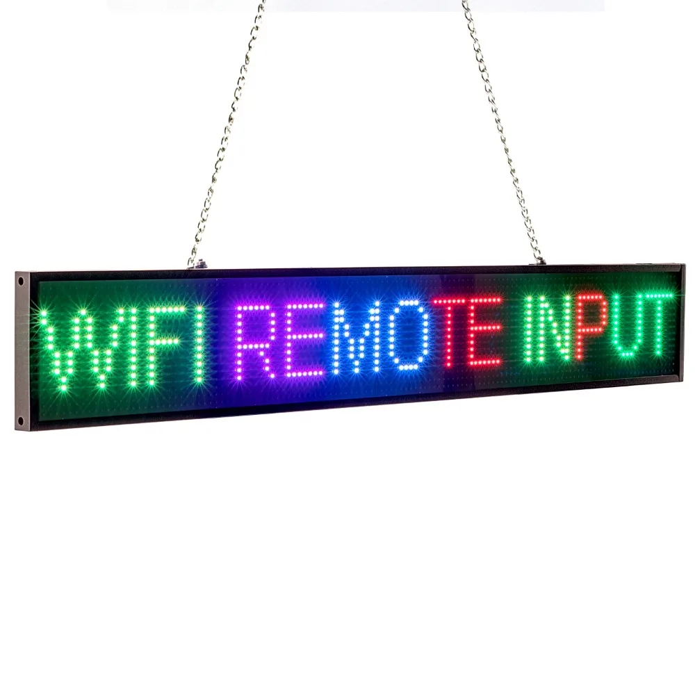 66cm P5 RGB Full Color 16*128 pixel Led Sign Android iPhone WIFI Remote Programmable Scrolling Message Advertising display board