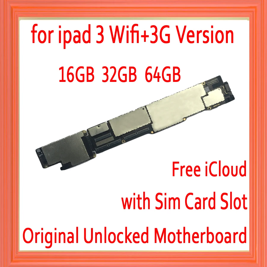 Заводская Разблокировка для ipad 3 Wifi + 3G версия материнская плата со стандартом 100%
