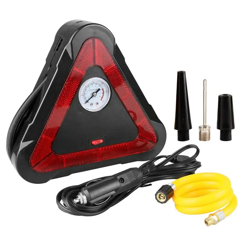 

Air Compressor Pump Auto Tire Inflator 500LM LED Light Triangle Warning Sign 12V 150 PSI Tire Pump for Car Truck Bicycle