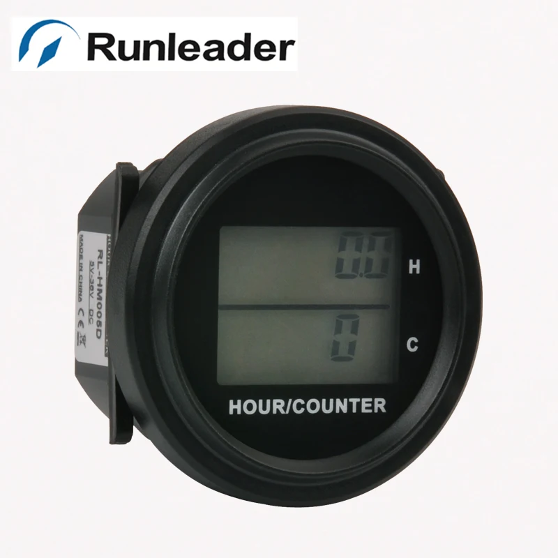

LCD DC 8-48V snap on counter and hour meter for diesel generator lawn mower marine sod cutter truck mantis tillers aerator turf
