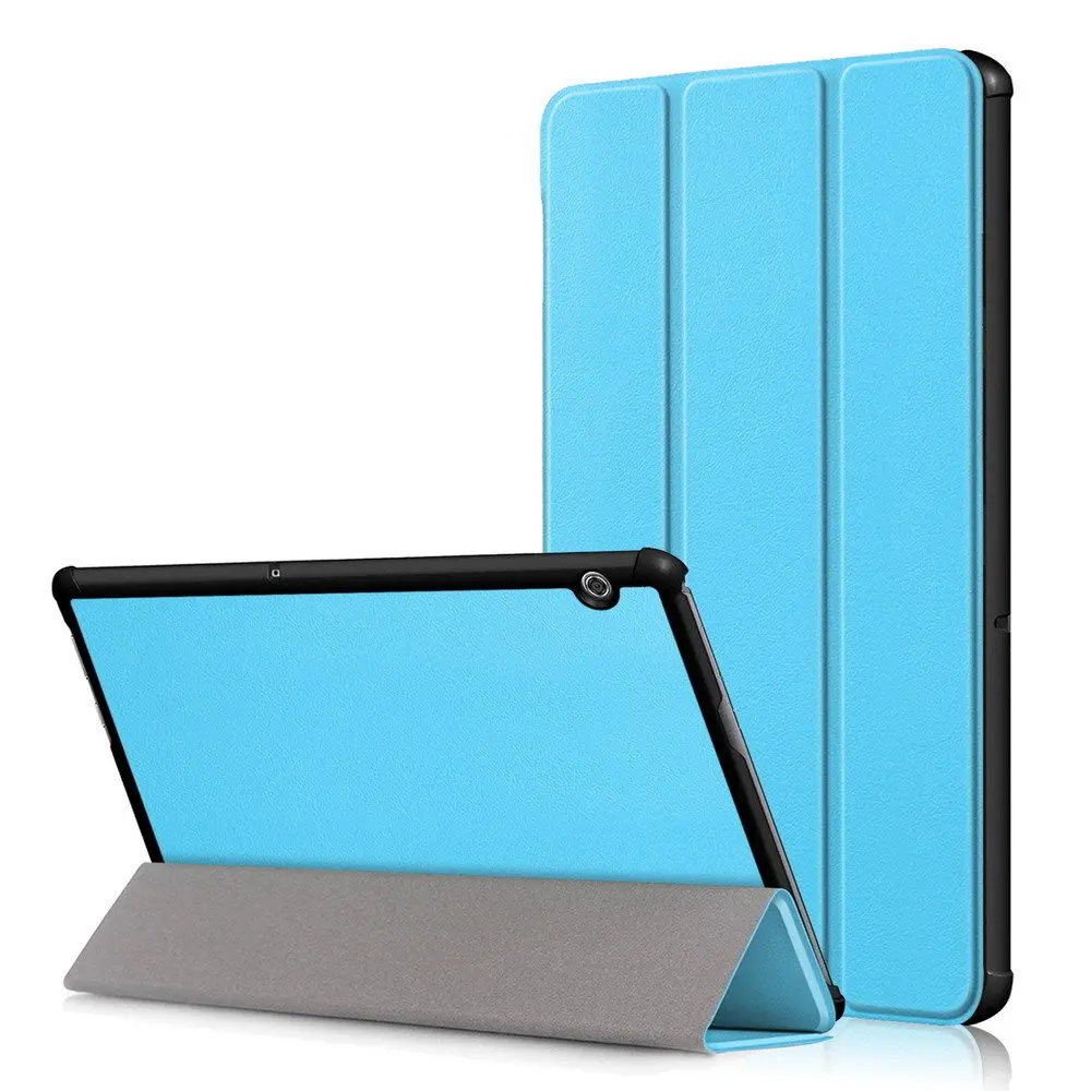 Чехол для huawei MediaPad T5 10 10," дюймов AGS2-W09/L09/L03/W19 Премиум кожаный чехол-книжка на магните чехол - Цвет: Blue