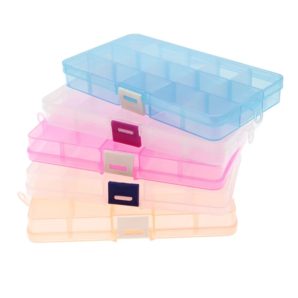 jewelry packaging Display 15 transparent plastic box grid portable