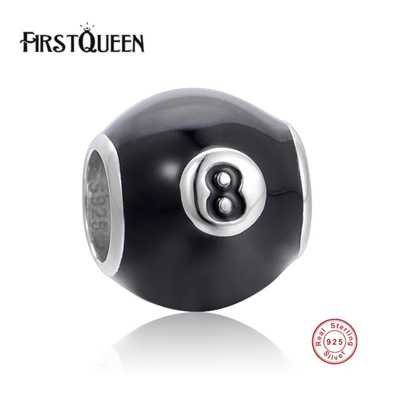 

FirstQueen High Quality 925 Sterling Silver Billiard Ball Charm Beads Fit Original Brand Charm Bracelet Authentic Fine Jewelry