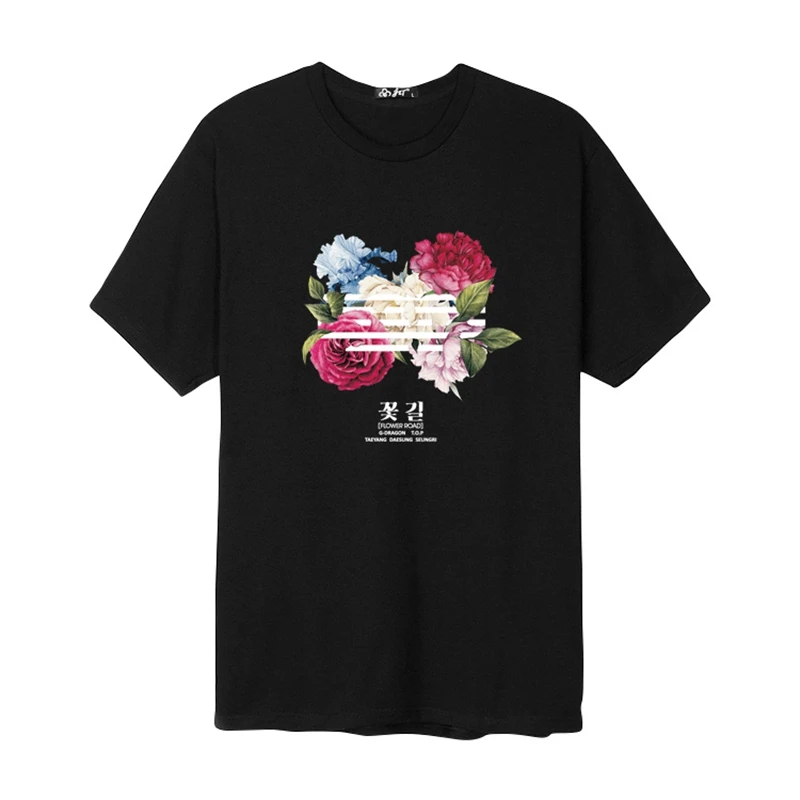 KPOP BIGBANG unisex T-Shirt Flower Road Ablum short sleeve man Tshirt G-DRAGON Tee for summer cotton blended (2)