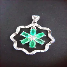 Elegante серебряная подвеска из драгоценного камня 4 шт. 3*5 мм круглый разрез натуральный Коламбия изумрудная подвеска цельный 925 Серебряный кулон