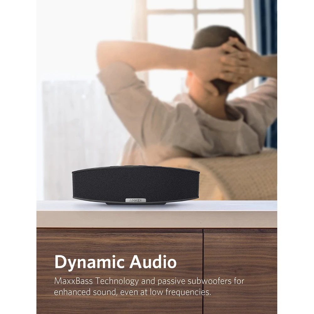  Anker 20W Premium Stereo Portable Bluetooth Speaker with Dual 10W Drivers Two Passive Subwoofers Wi