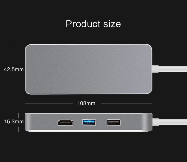 USB C концентратор usb3.1 type к HDMI 2K USB3.0 USB2.0 Ethnernet gigabit RJ45 SD TF карта адаптер для Macbook Pro 2017