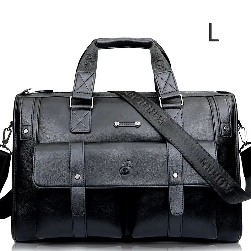 Мужской кожаный черный портфель, деловая сумка, сумки-мессенджеры, Мужская винтажная сумка на плечо, Мужская большая дорожная сумка для ноутбука,, XA177ZC - Цвет: Black L
