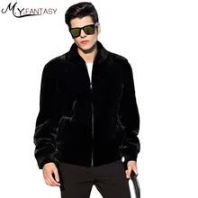 M. Y. FANSTY Shuba зимнее черное бархатное пальто из натурального меха лебедя с длинными рукавами Норковое Пальто с воротником-стойкой Бизнес повседневные норковые пальто
