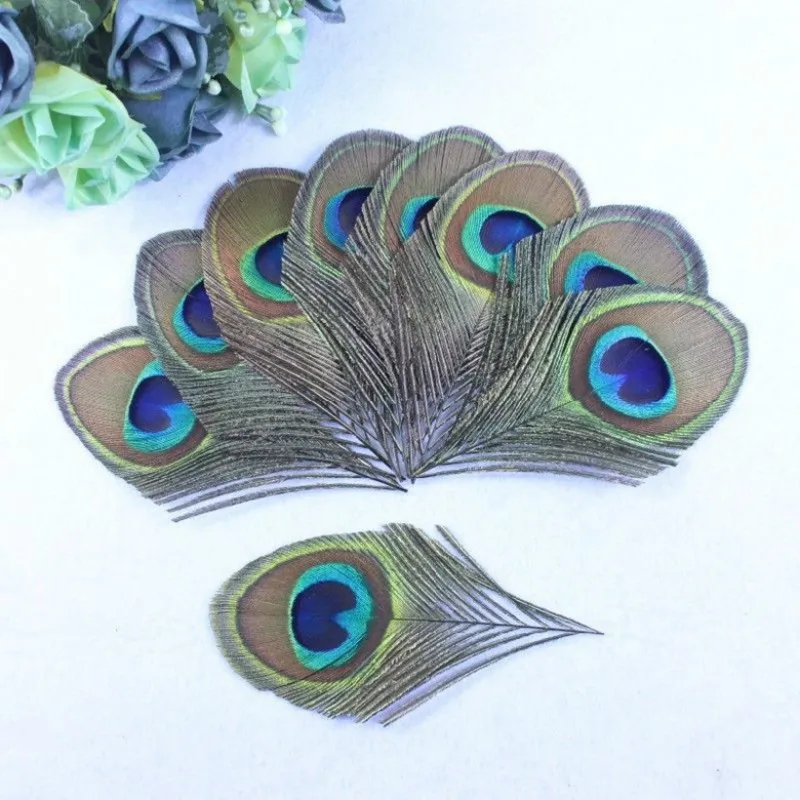 

10PCS/Lot Peacock Feather Trimmed peacock eye costumes Necklace accessories Decorative Wedding Decoration DIY Feather