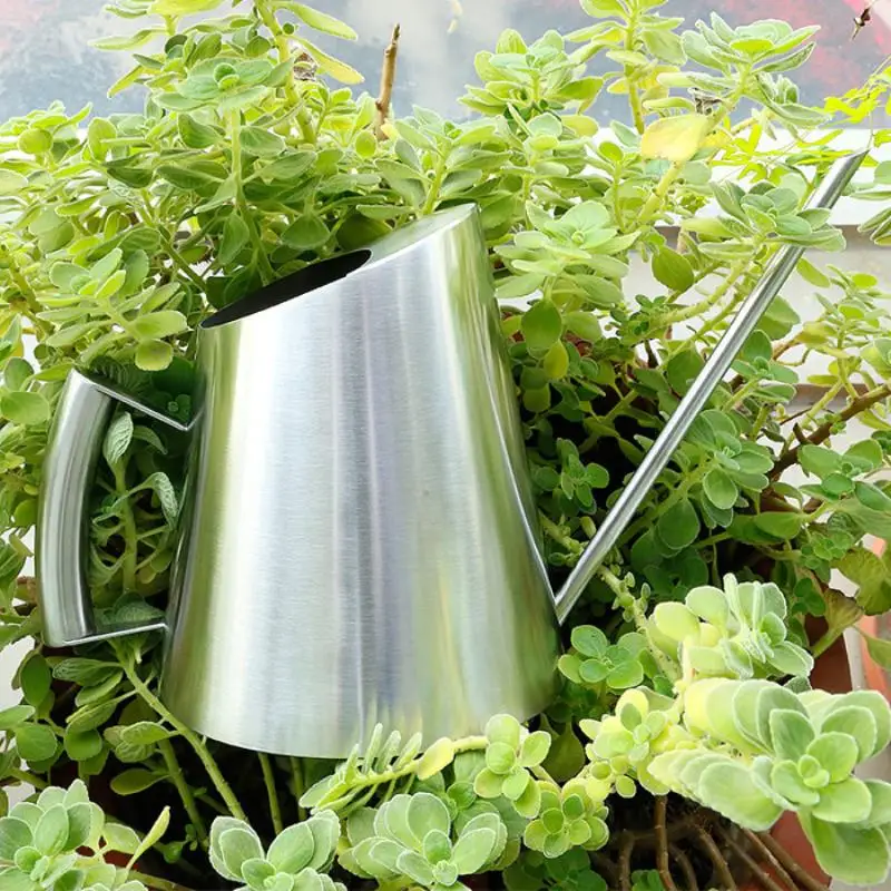 1.5L stainless steel watering flower bottle fine mouth drip flower pot watering cane long mouth succulent plant watering device