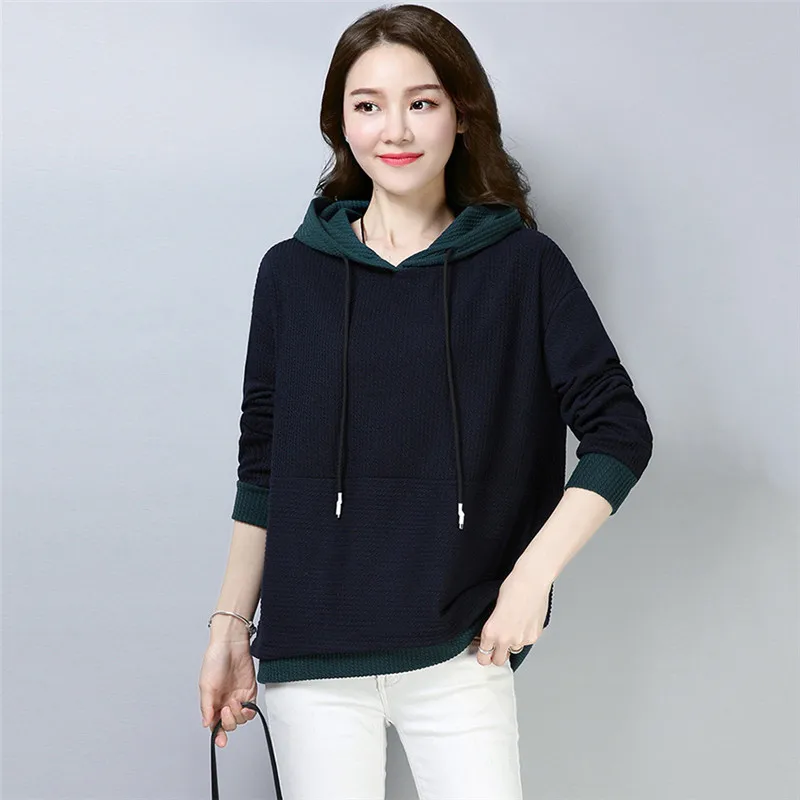 Autumn Women Outerwear 2018 New Loose Long Sleeved Hooded