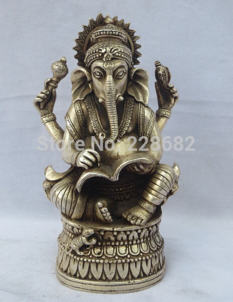 

Collectible Decorated Old Handwork Tibet Silver Carved Lucky Elephant God Statue/ Feng Shui Elephant Sculpture fast Shipping