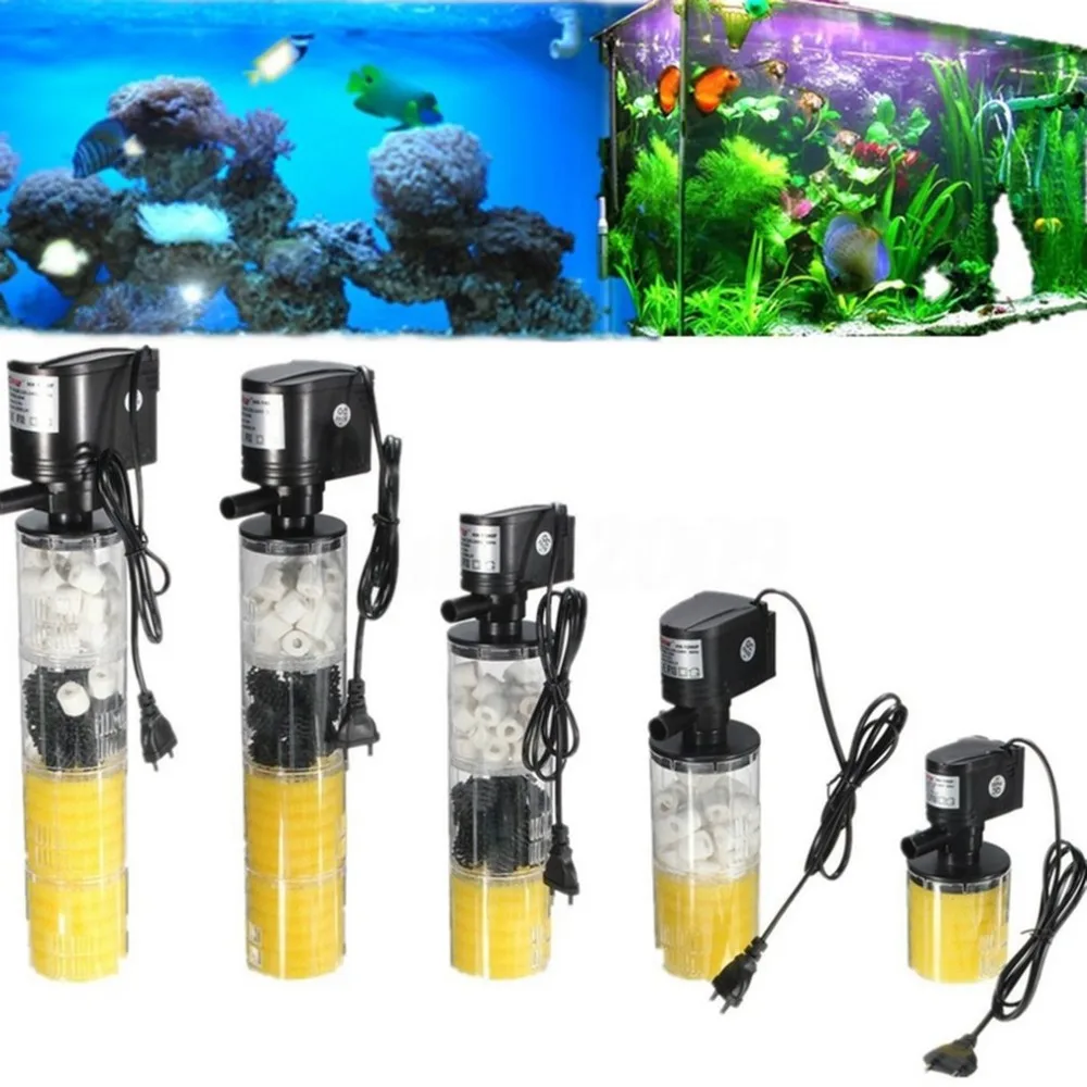 3 в 1 Мини аквариумный фильтр для аквариума погружной кислородный насос спрей встроенный фильтр материал очиститель воды фильтрация