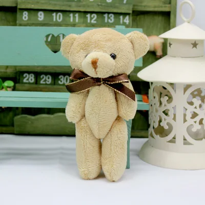 Четыре вида галстук-бабочка Kawaii игрушки в виде животных с плюшевой набивкой 12 шт./лот медведь плюшевые игрушки куклы детские игрушки кулон подарок на день рождения - Цвет: Golden Edge Tie