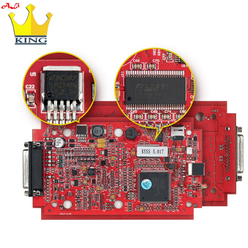 Онлайн V2.47 ЕС красный PCB Kess V2 V5.017 заводская цена OBD2 менеджер Тюнинг Комплект ECU программист ECM Титан