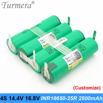 

4s 18650 pack 2500mah battery 25R 18650 20a battery 16.8v 14.4v soldering battery for screwdriver tools battery customized jan3
