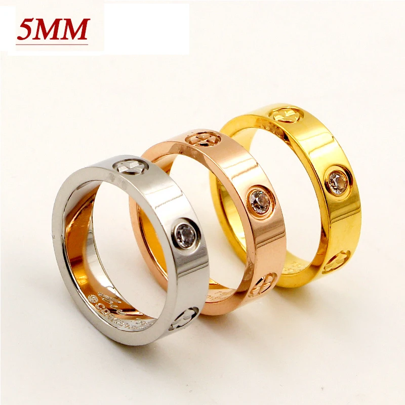 Titanium Steel Fashion Classic Luxury Brand Bague Cross Patter Wedding Love Ring For Women/Men Gold Color cart Lovers Jewelry