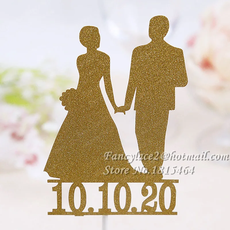 

30pcs Glitter Bride Bridegroom Toppers Cupcakes Flags Decor Mariage Mr Mrs Cake Toppers Bridal Shower Party Customize the Days