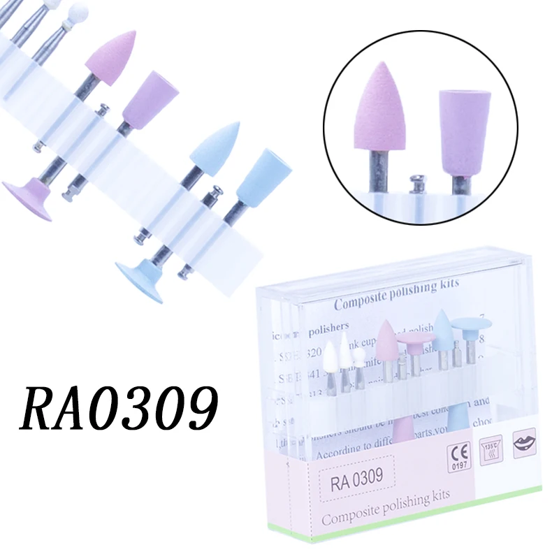 

9pcs/box Dental Composite Polishing Contra Angle Kit RA0309 Oral Hygiene Teeth Silicon Polishing Kits For Low-Speed Handpiece